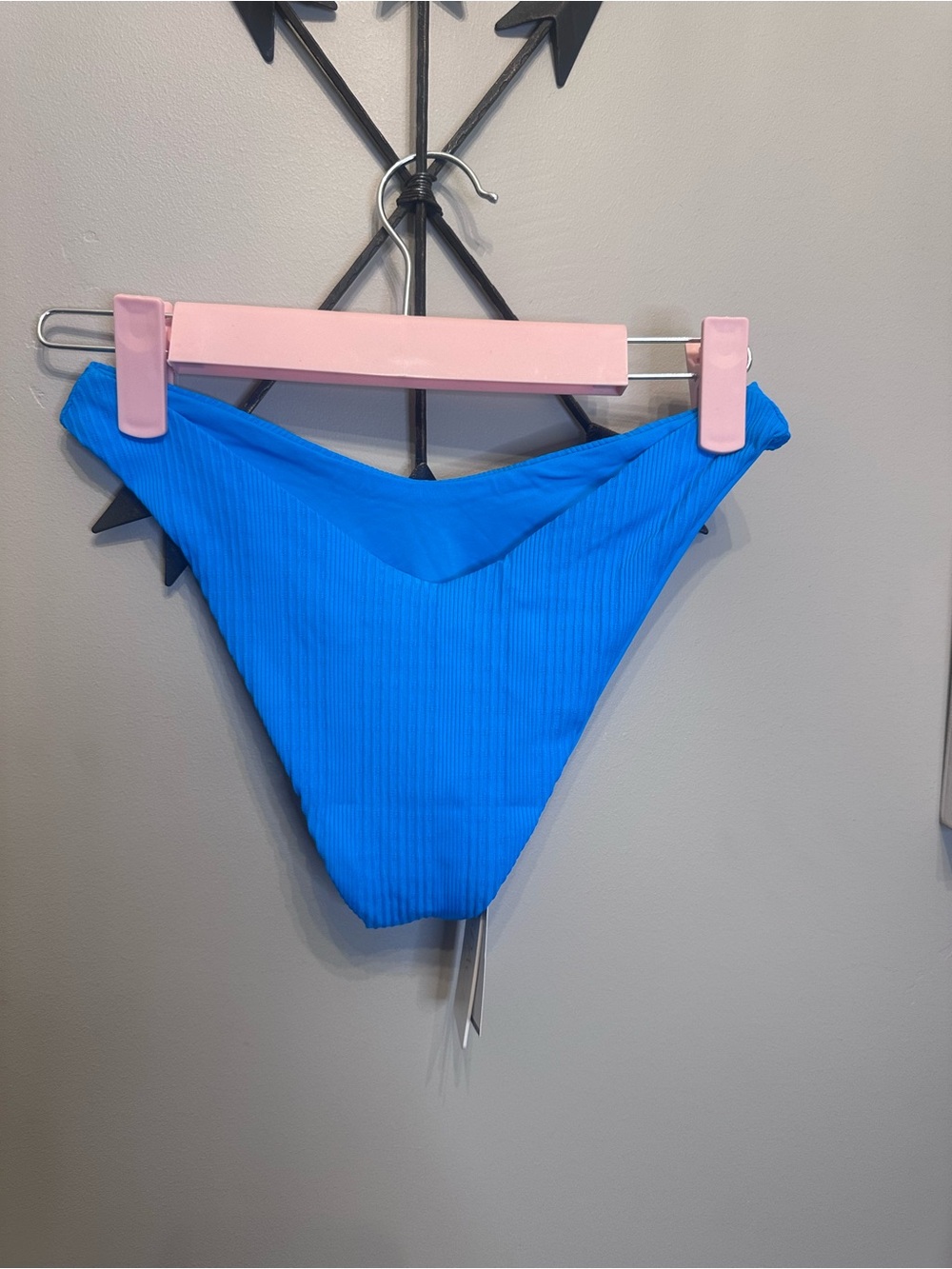 Aqua Blue Ribbed Bikini Bottom